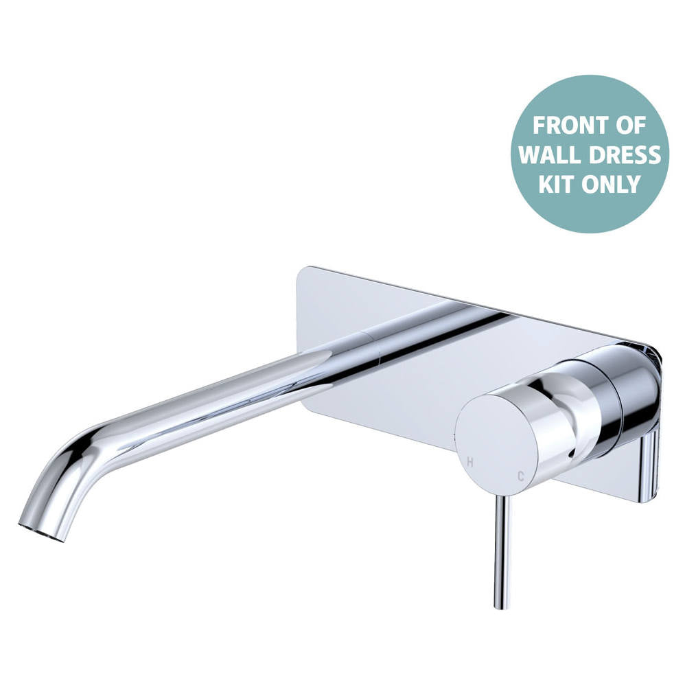 Kaya Wall Mixer Dress Kit, Rect Plate, 200mm Outlet, Chrome