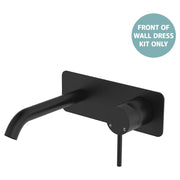 Kaya Wall Mixer Dress Kit, Rect Plate, 160mm Outlet, Matte Black