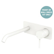Kaya Wall Mixer Dress Kit, Rect Plate, 200mm Outlet, Matte White