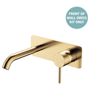 Kaya Wall Mixer Dress Kit, Rect Plate, 160mm Outlet, Urban Brass