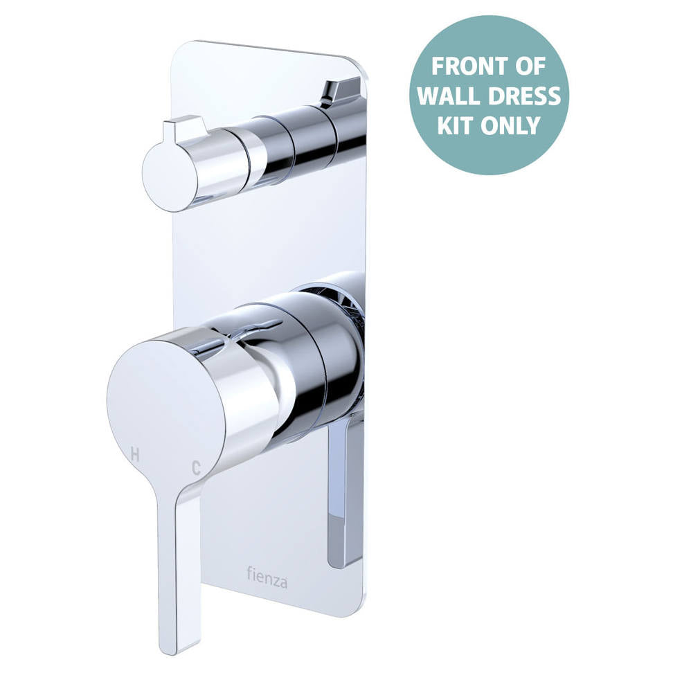 Sansa Wall Diverter Mixer Dress Kit, Rect Plate, Chrome