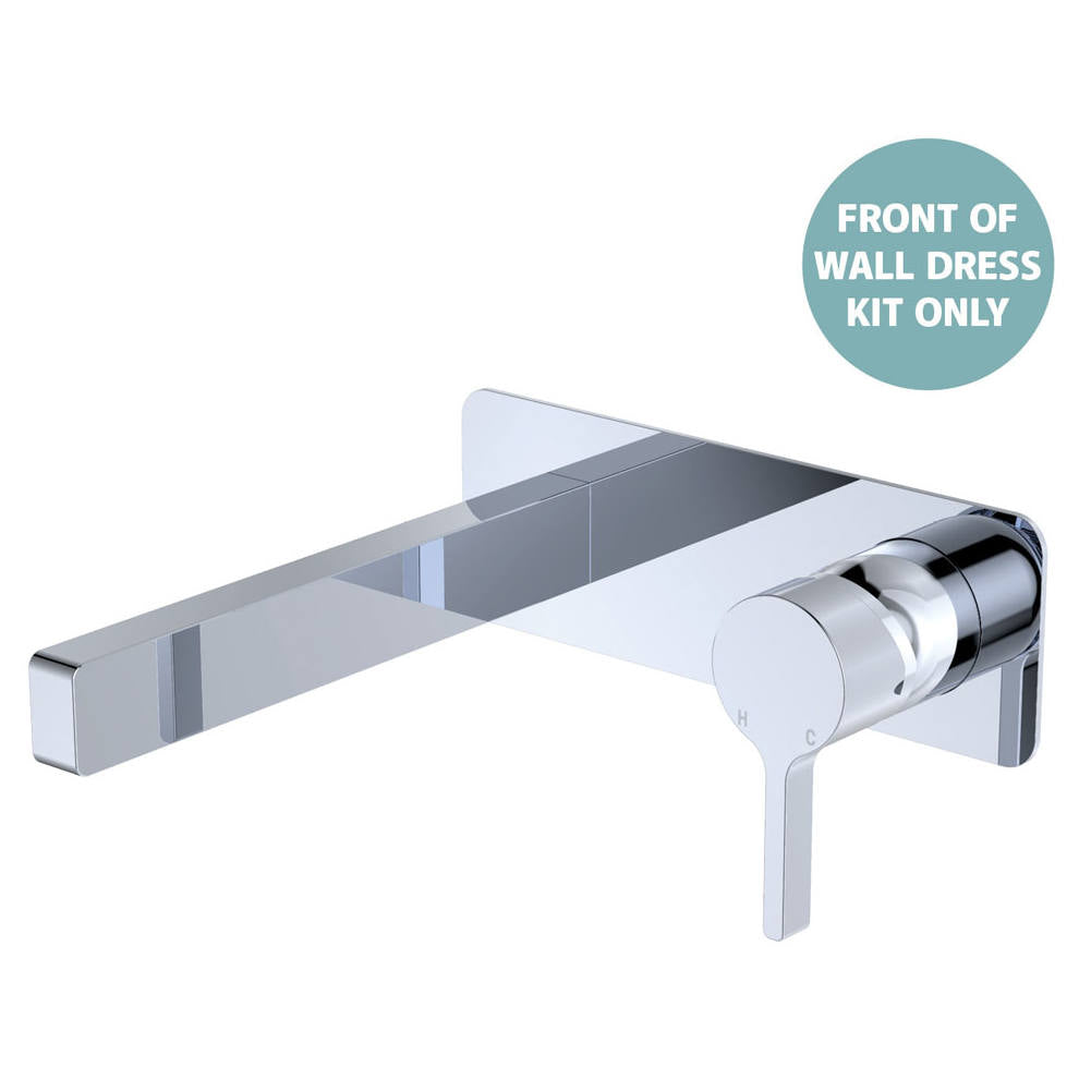 Sansa Wall Basin Mixer Dress Kit, Rect Plate, Chrome