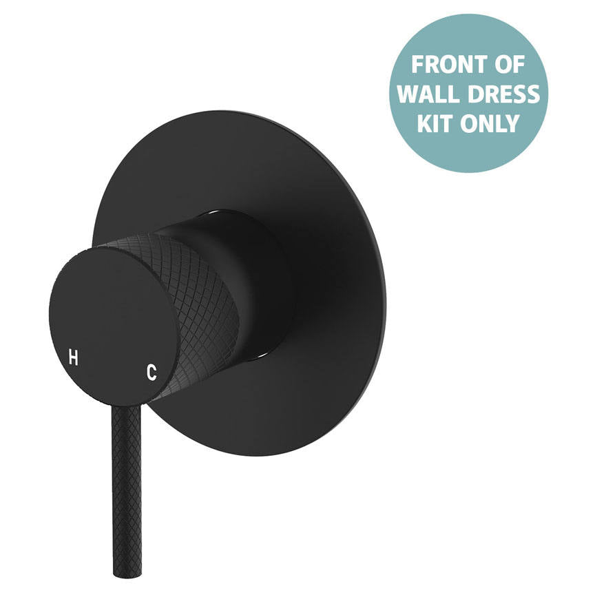 Axle Wall Mixer Dress Kit, Large Rnd Plate, Matte Black