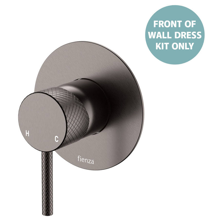 Axle Wall Mixer Dress Kit, Large Rnd Plate, Gun Metal