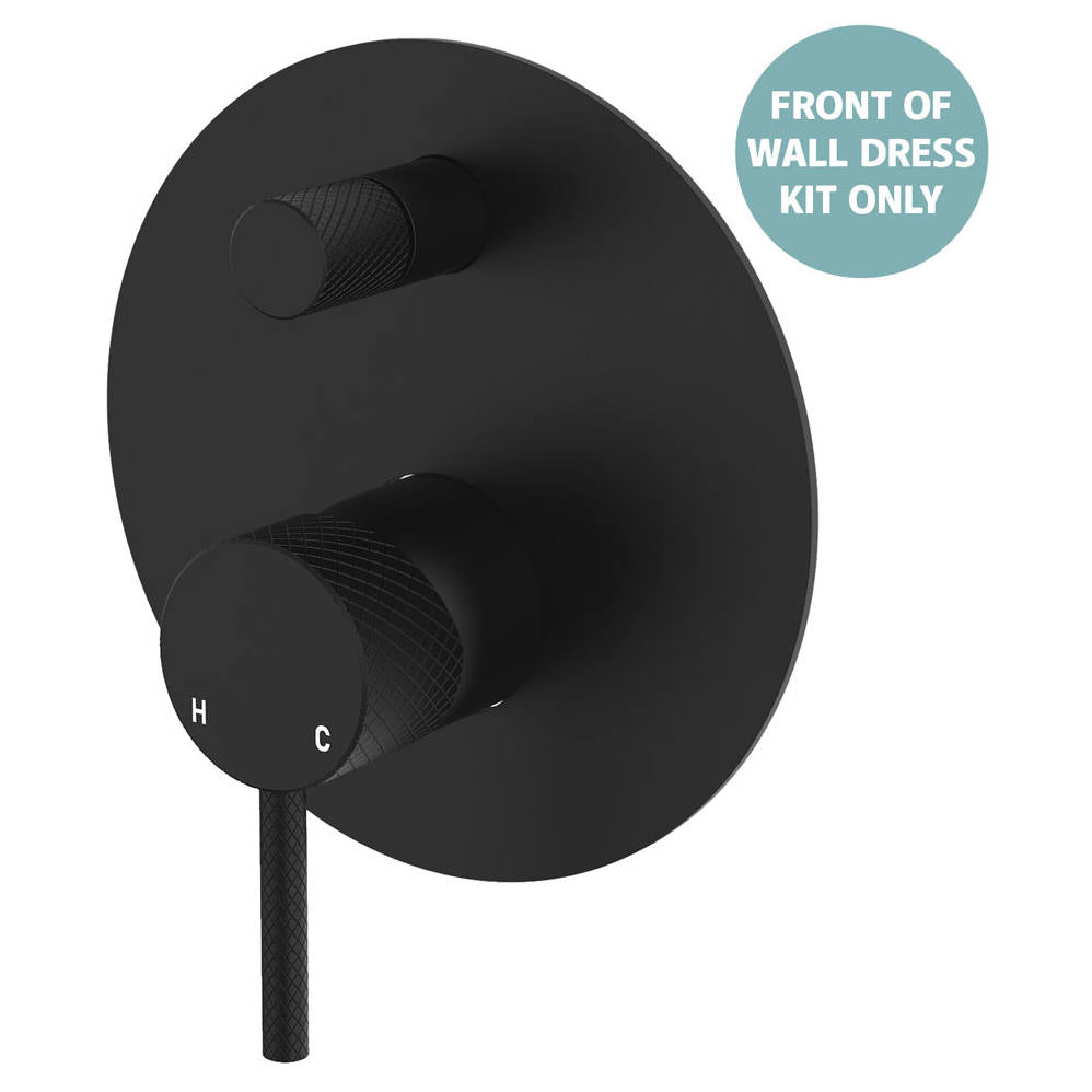 Axle Wall Diverter Mixer Dress Kit, Large Rnd Plate, Matte Black