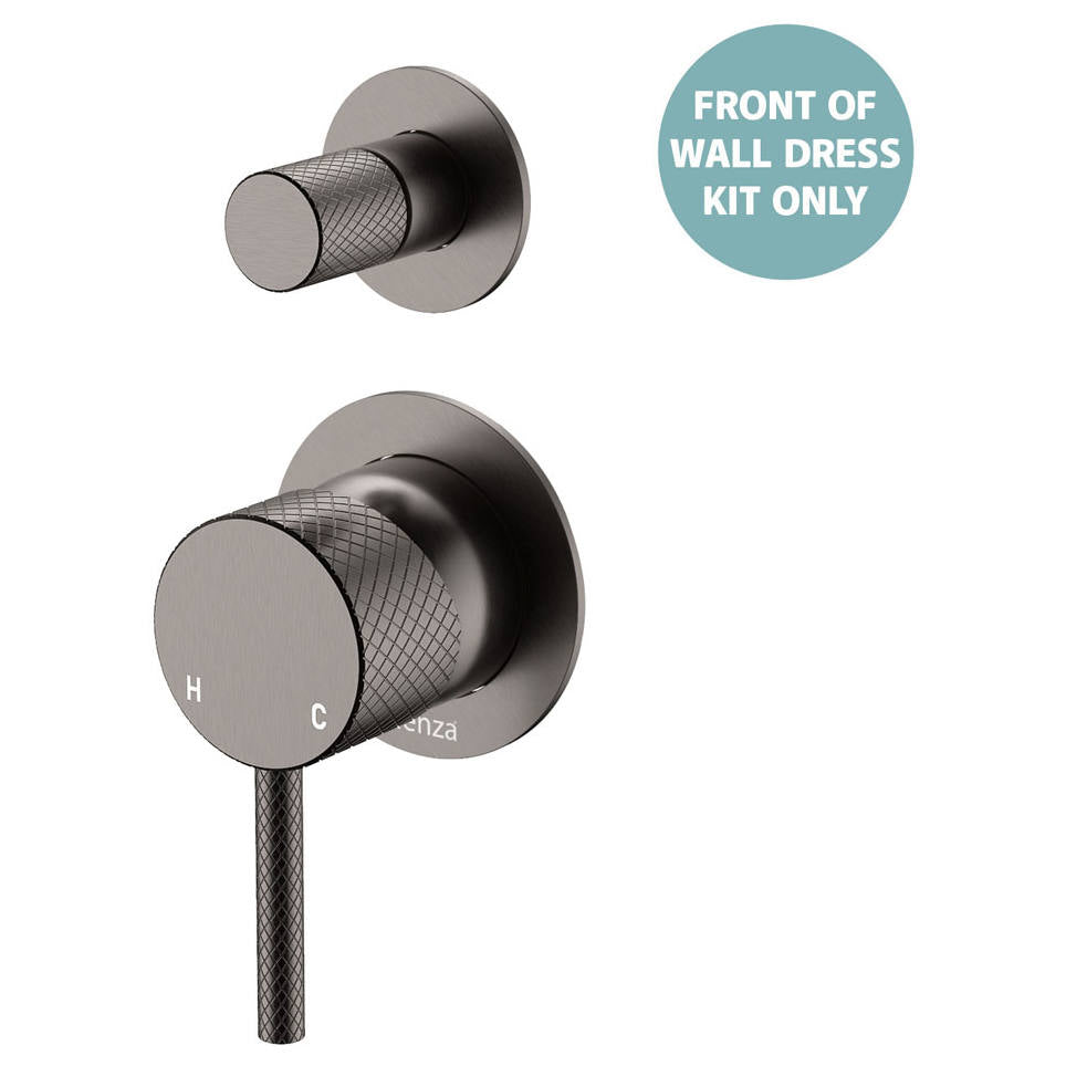 Axle Wall Diverter Mixer Dress Kit, Small Rnd Plate, Gun Metal