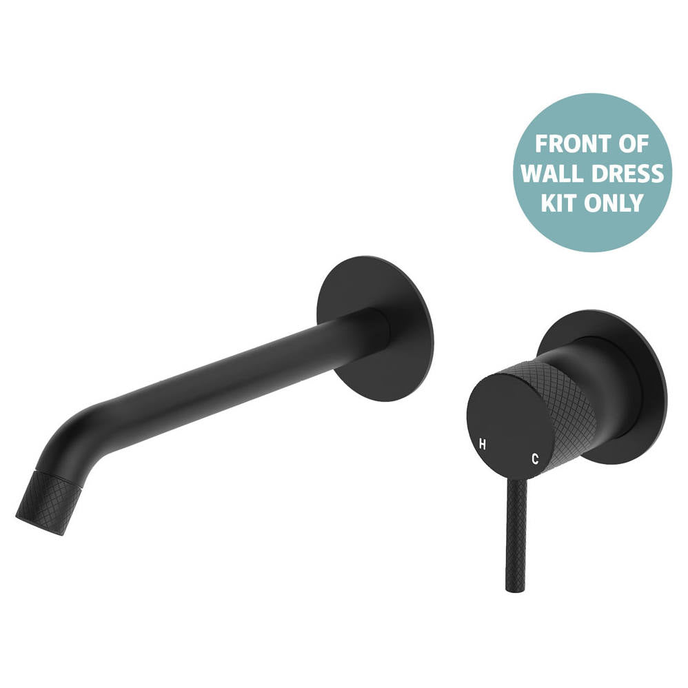 Axle Wall Mixer Dress Kit, Rnd Plate, 200mm Outlet, Matte Black