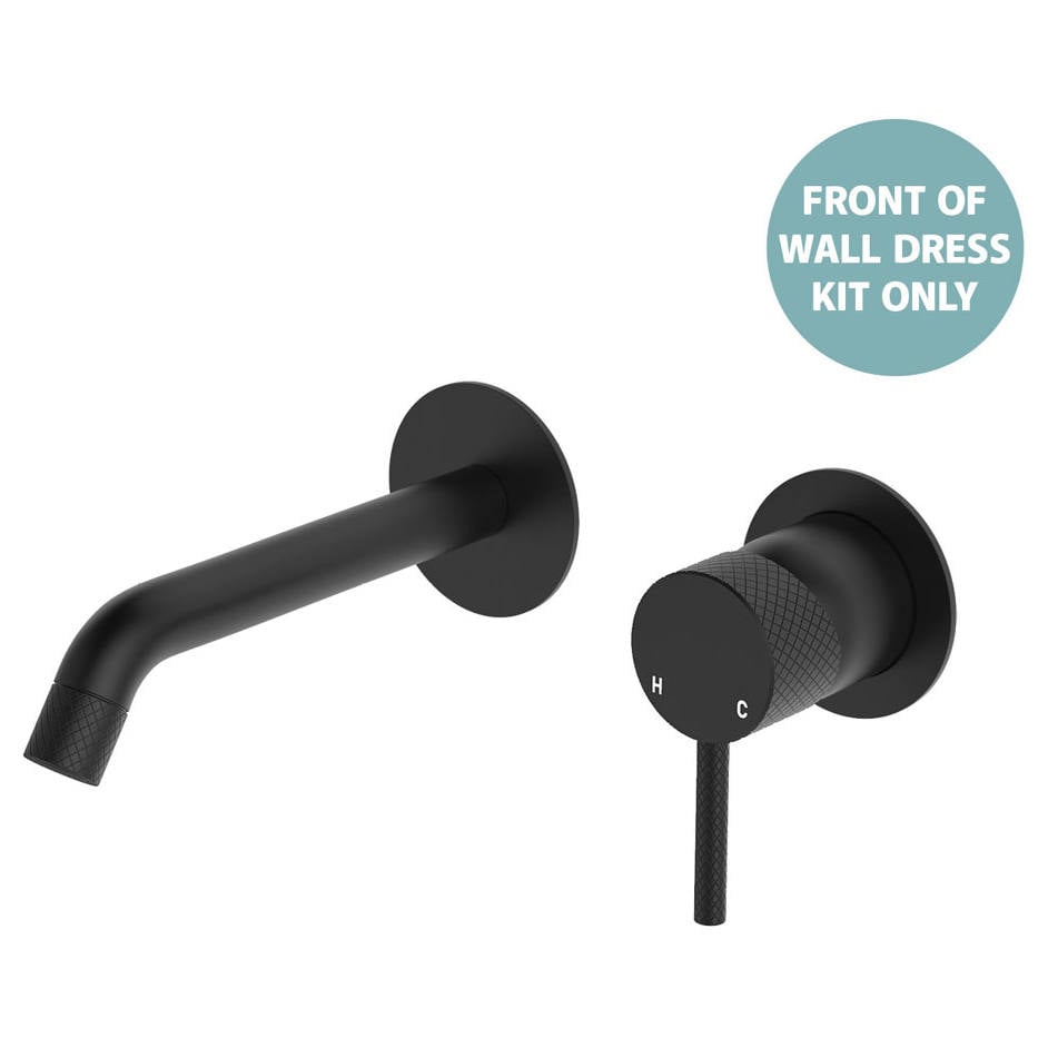 Axle Wall Mixer Dress Kit, Rnd Plate, 160mm Outlet, Matte Black