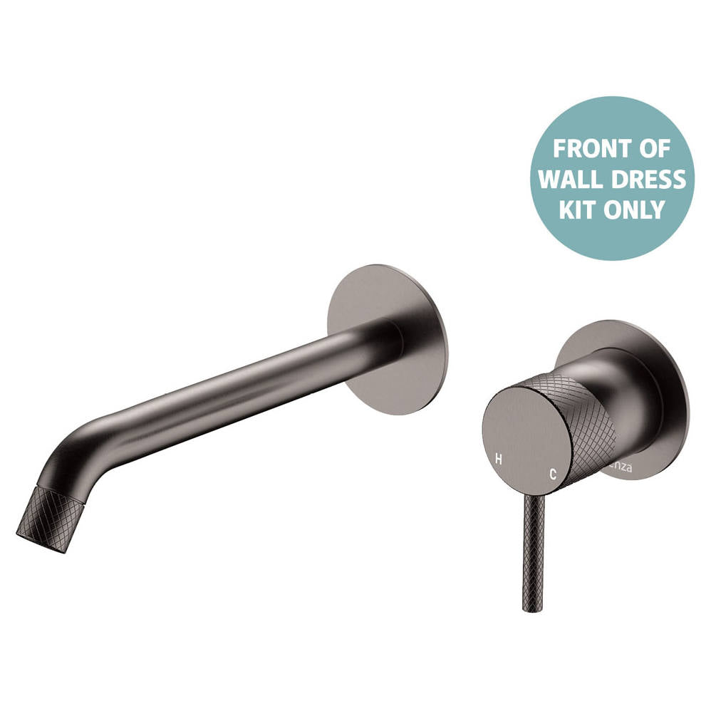 Axle Wall Mixer Dress Kit, Rnd Plate, 200mm Outlet, Gun Metal