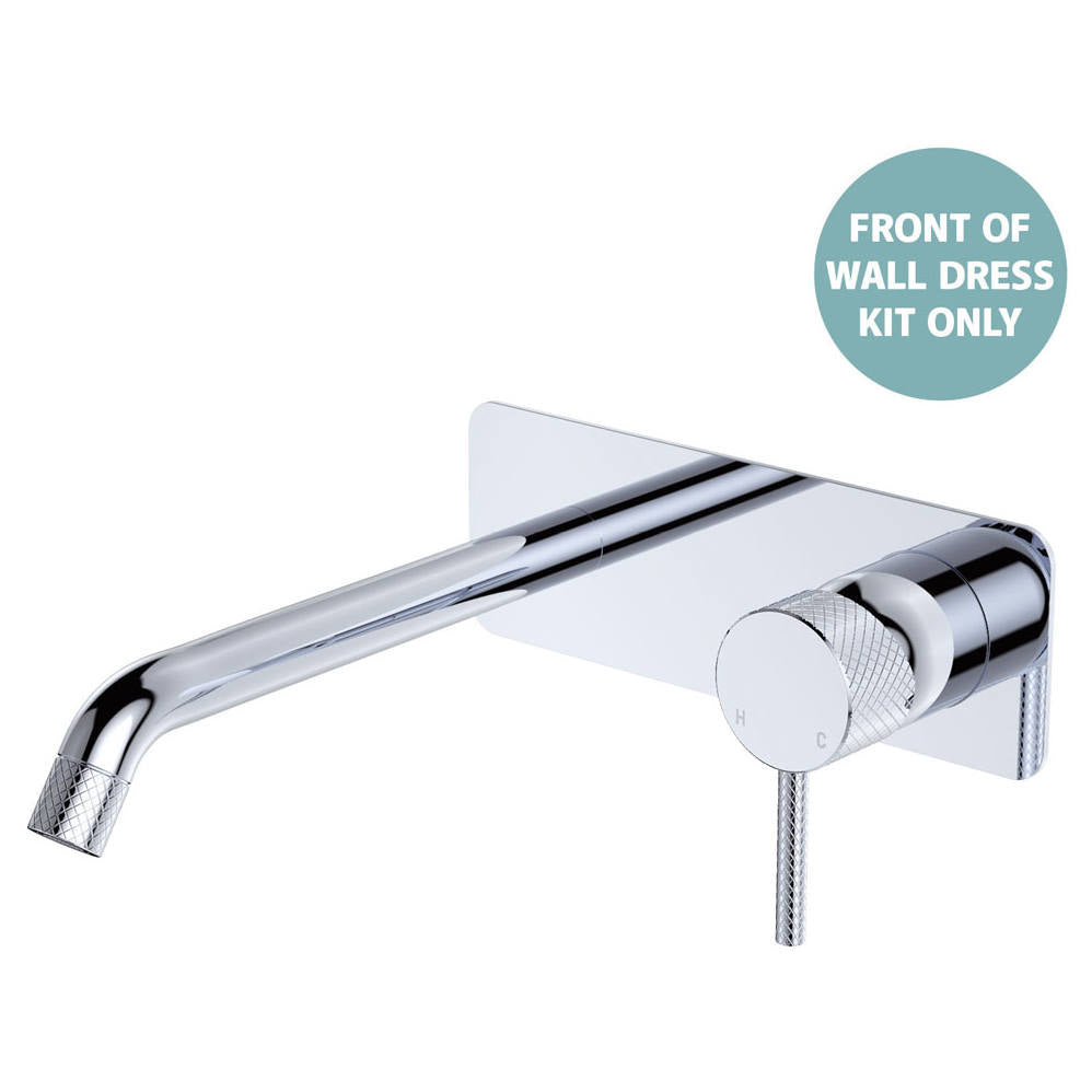 Axle Wall Mixer Dress Kit, Rect Plate, 200mm Outlet, Chrome