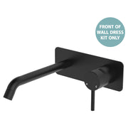 Axle Wall Mixer Dress Kit, Rect Plate, 200mm Outlet, Matte Black