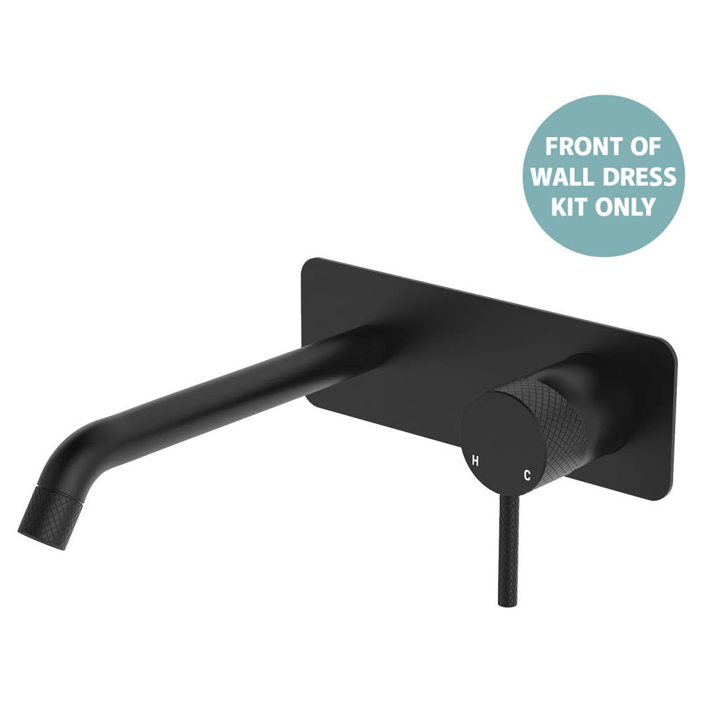 Axle Wall Mixer Dress Kit, Rect Plate, 200mm Outlet, Matte Black