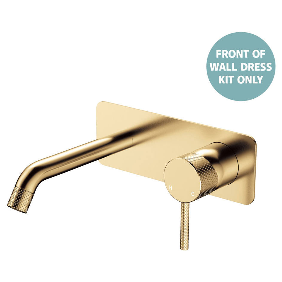 Axle Wall Mixer Dress Kit, Rect Plate, 160mm Outlet, Urban Brass
