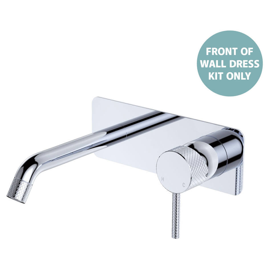 Axle Wall Mixer Dress Kit, Rect Plate, 160mm Outlet, Chrome