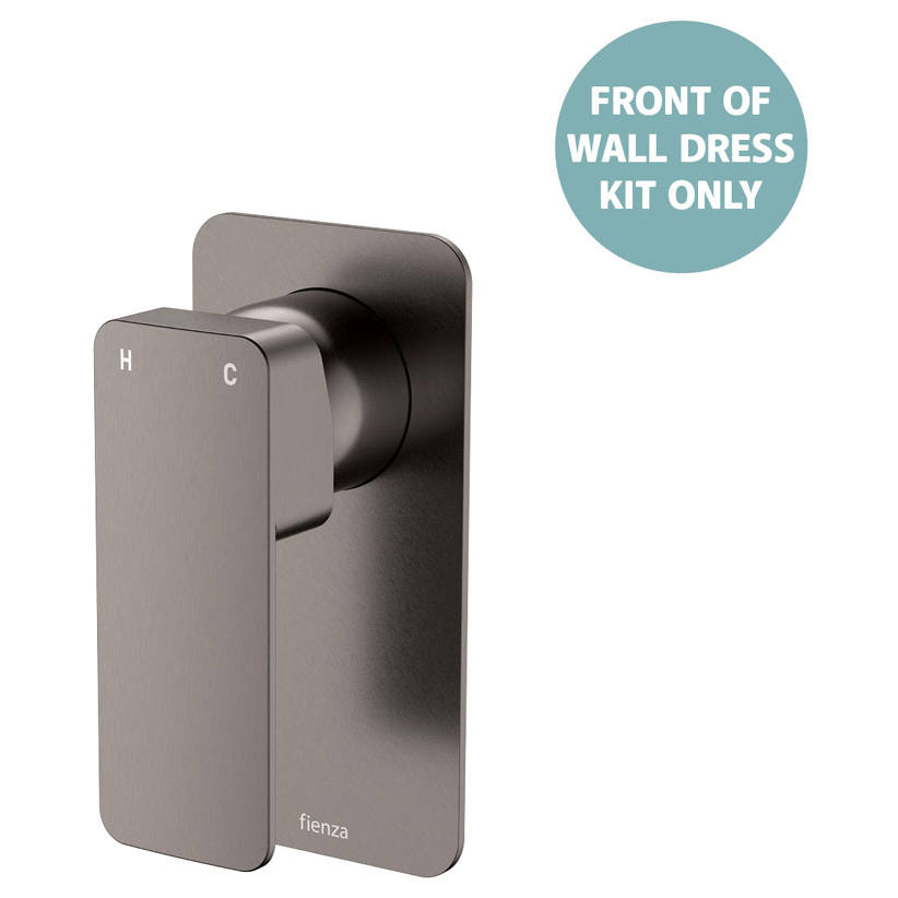 Tono Wall Mixer Dress Kit, Rect Plate, Gun Metal