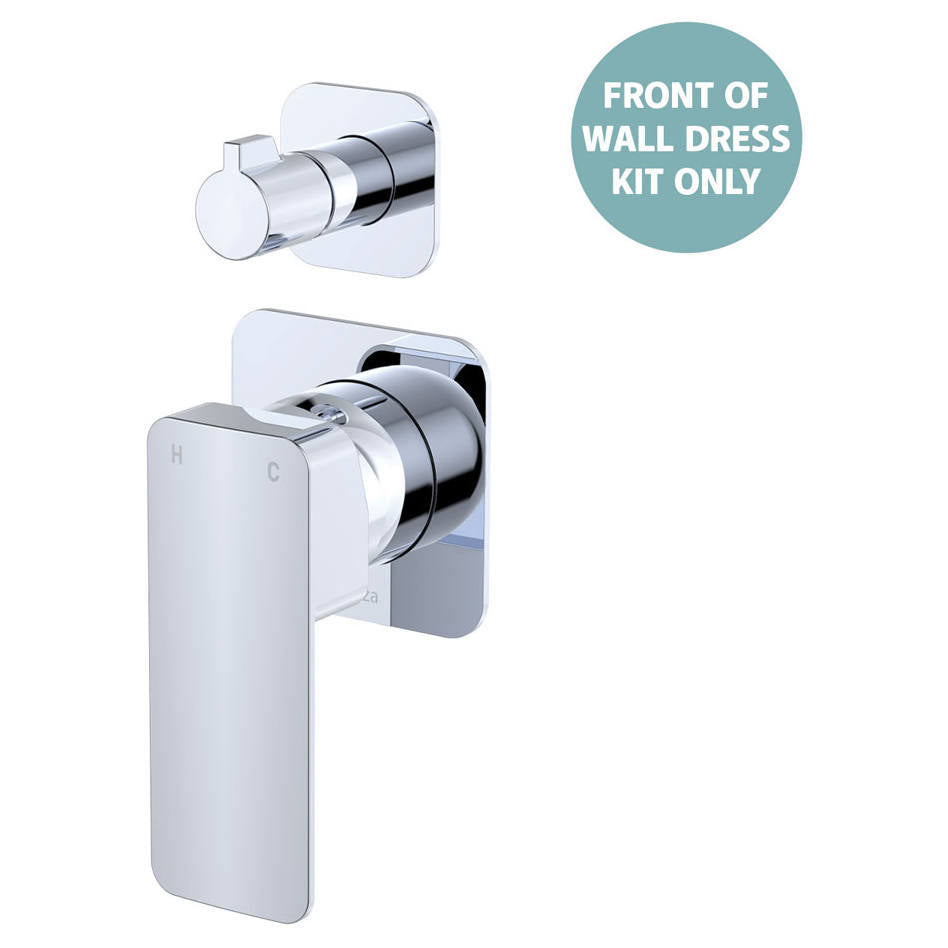 Tono Wall Diverter Mixer Dress Kit, Square Plates, Chrome