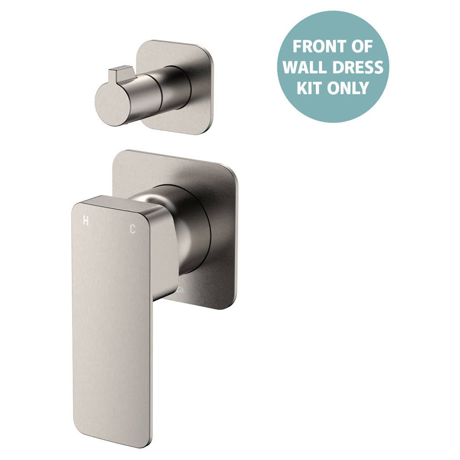 Tono Wall Diverter Mixer Dress Kit, Square Plates, Brushed Nickel