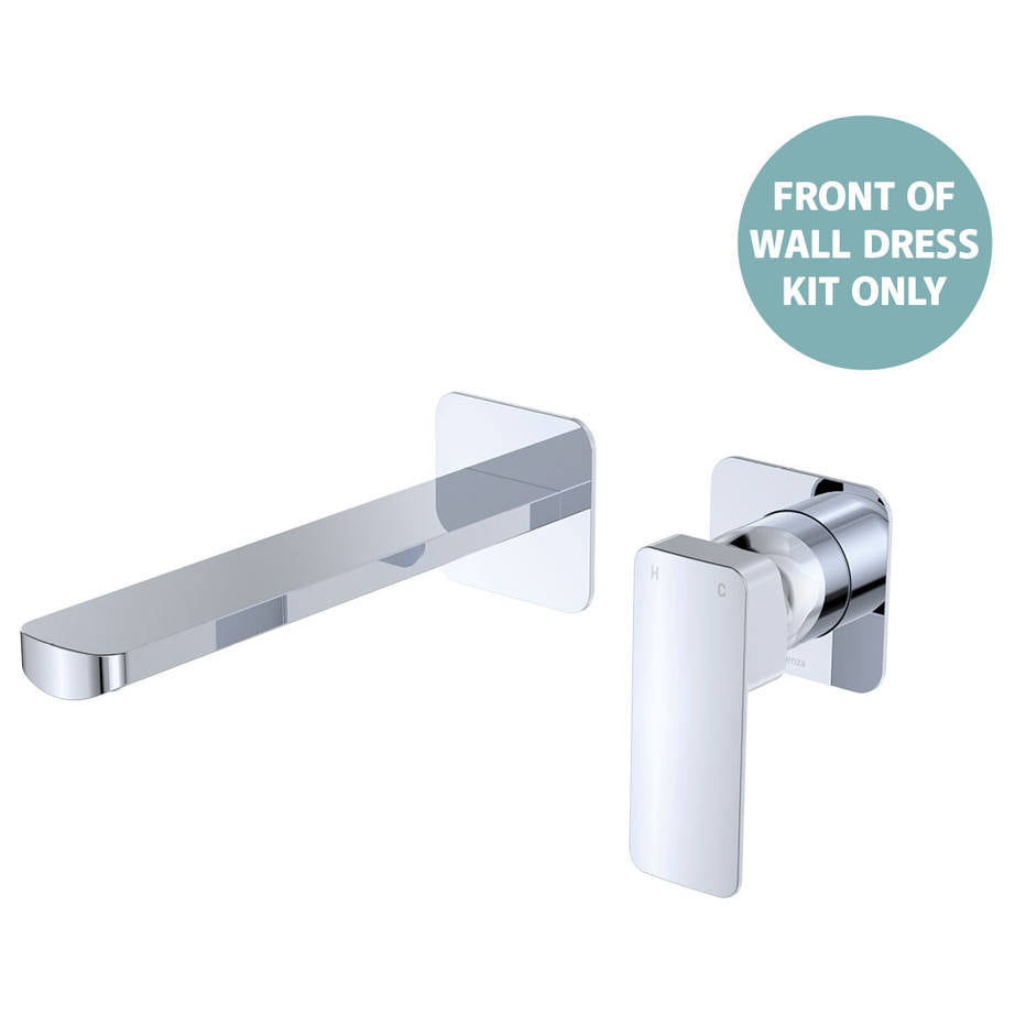 Tono Wall Mixer Set Dress Kit, Square Plate, 200mm Outlet, Chrome