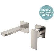 Tono Wall Mixer Set Dress Kit, Square Plate, 160mm Outlet, Brushed Nickel