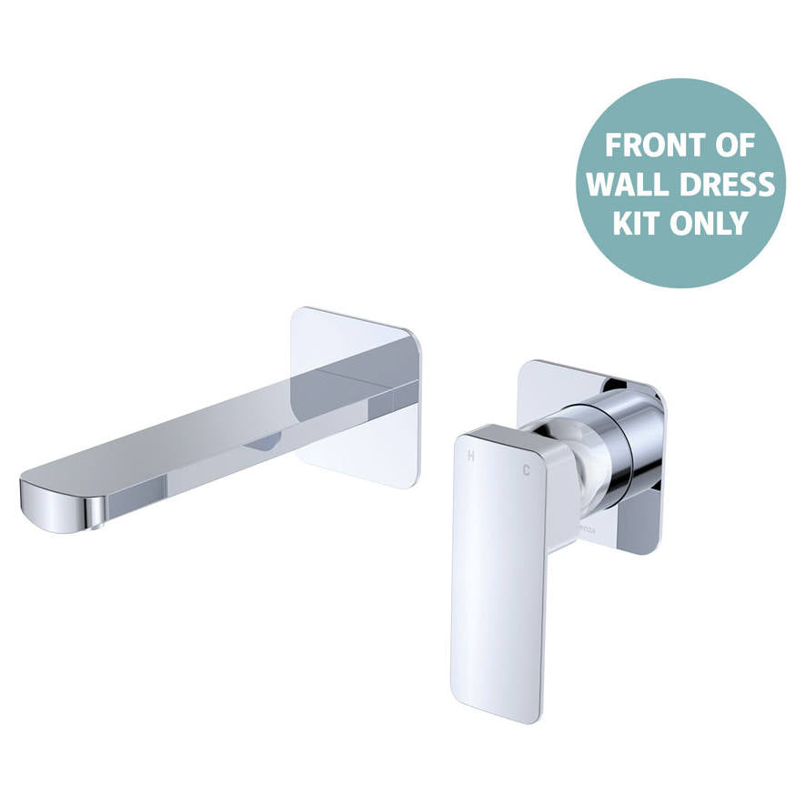 Tono Wall Mixer Set Dress Kit, Square Plate, 160mm Outlet, Chrome