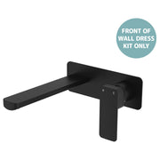 Tono Wall Mixer Set Dress Kit, Rect Plate, 200mm Outlet, Matte Black