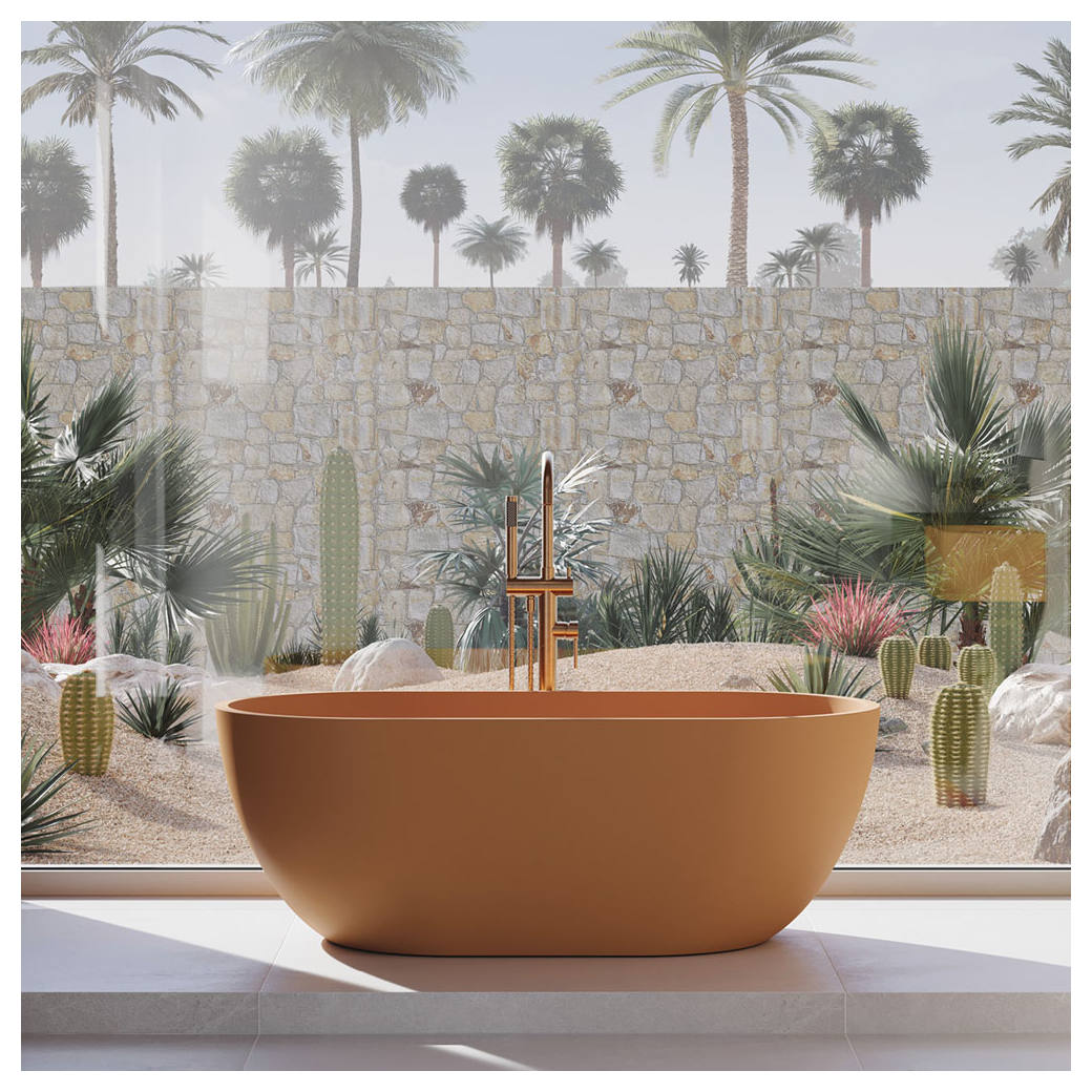 Jada 1500mm Concrete Bath, Tuscan