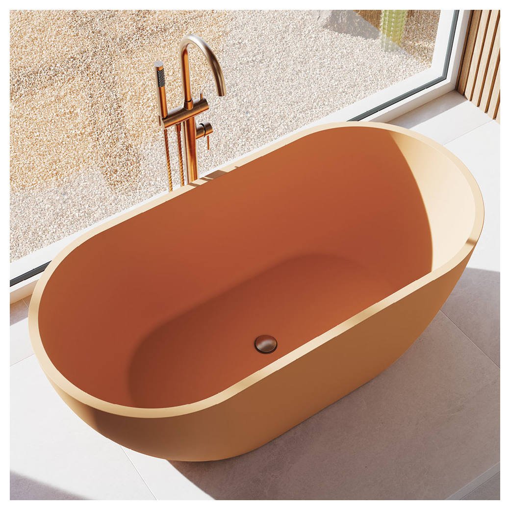 Jada 1500mm Concrete Bath, Tuscan