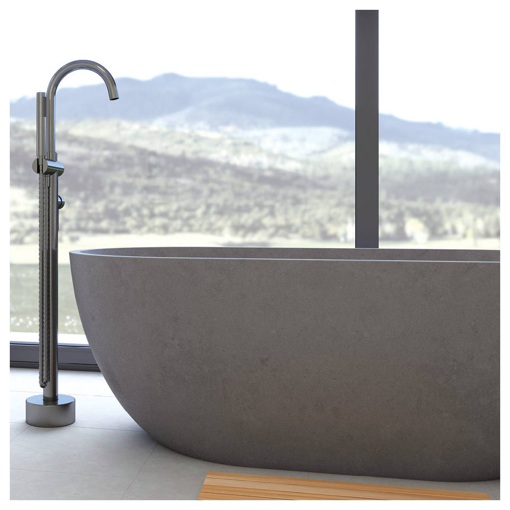 Jada 1500mm Concrete Bath, Warm Grey
