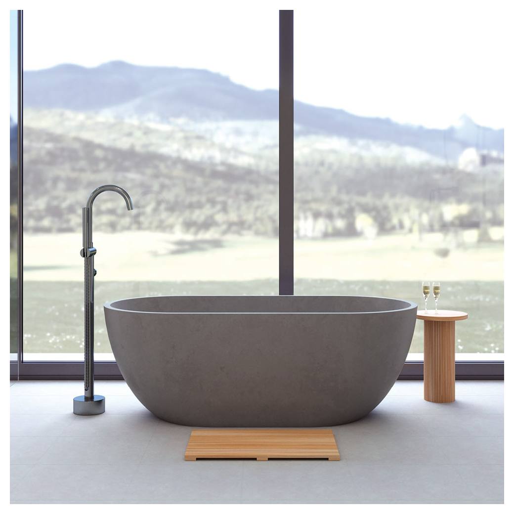 Jada 1500mm Concrete Bath, Warm Grey