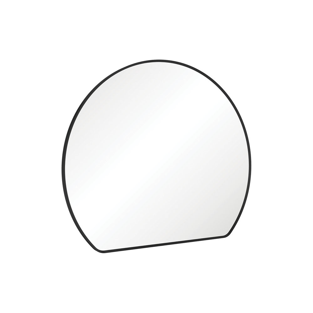 Sunrise Round Framed Mirror Matte Black 800 x 690mm