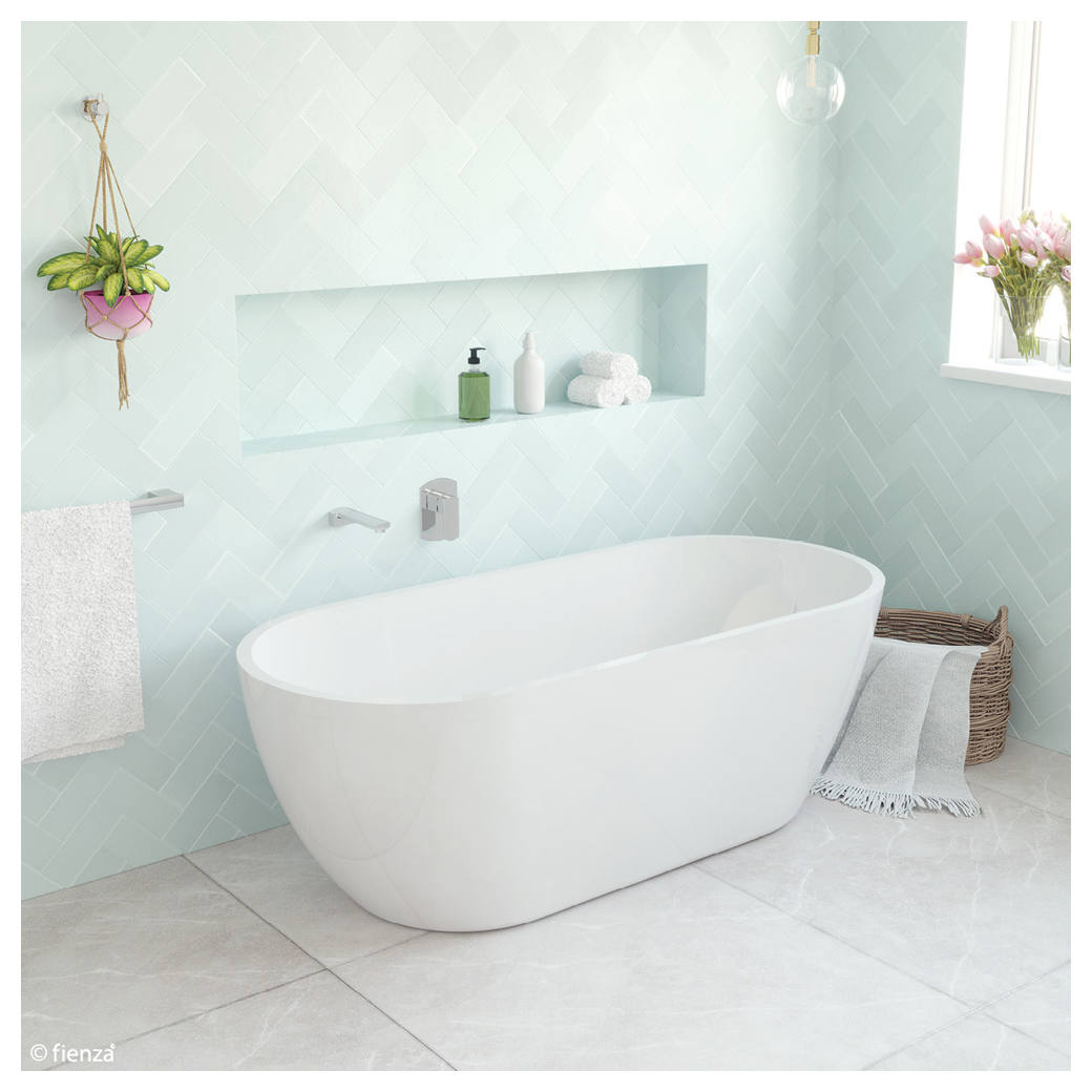 Koko Freestanding Acrylic Bath, 1500mm, Matte White