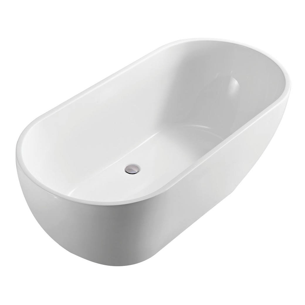 Koko Freestanding Acrylic Bath, 1680mm, Gloss White