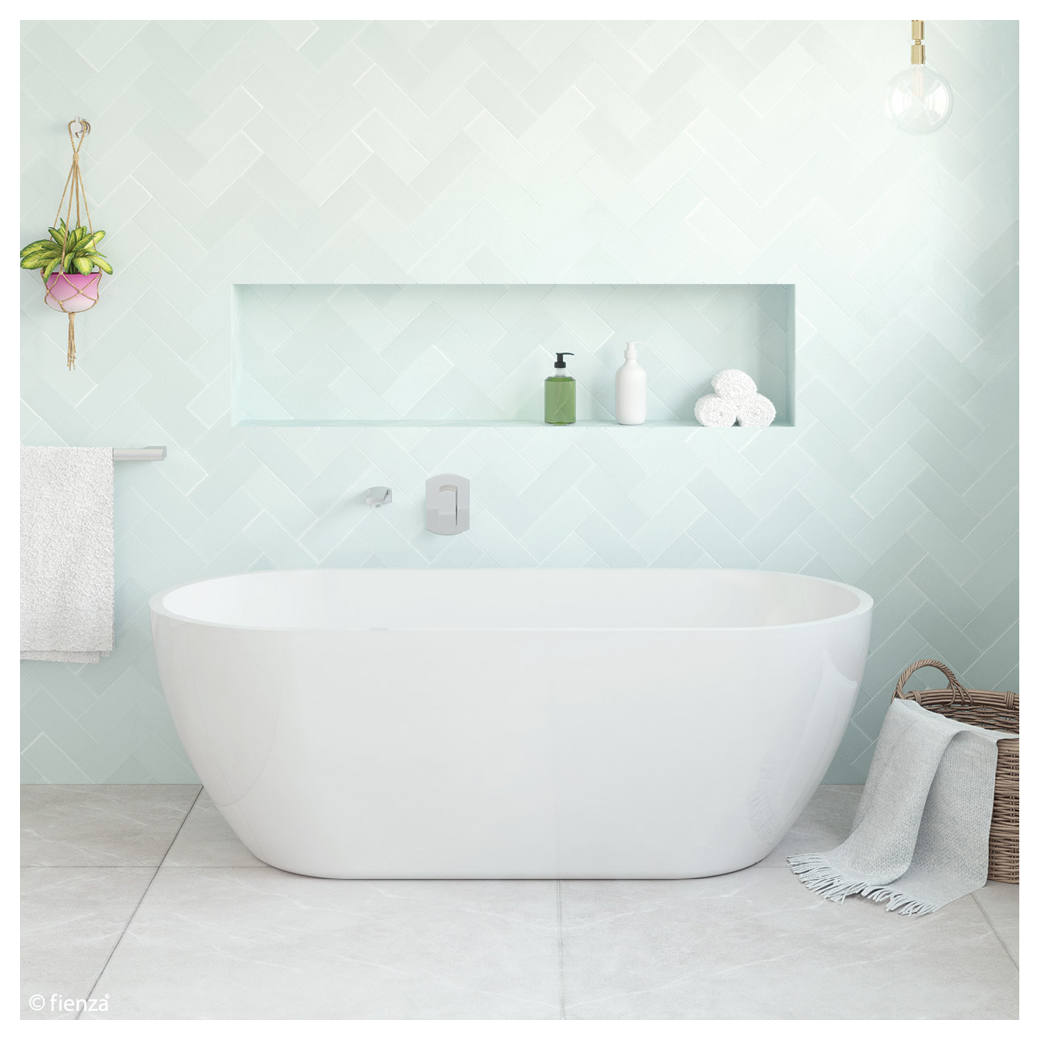 Koko Freestanding Acrylic Bath, 1680mm, Matte White