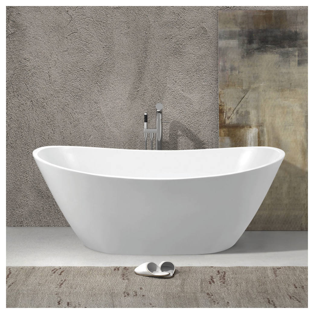 Paola Freestanding Acrylic Bath, Gloss White