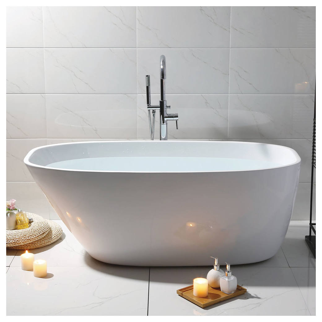 Athenia Freestanding Acrylic Bath 1700mm White Gloss