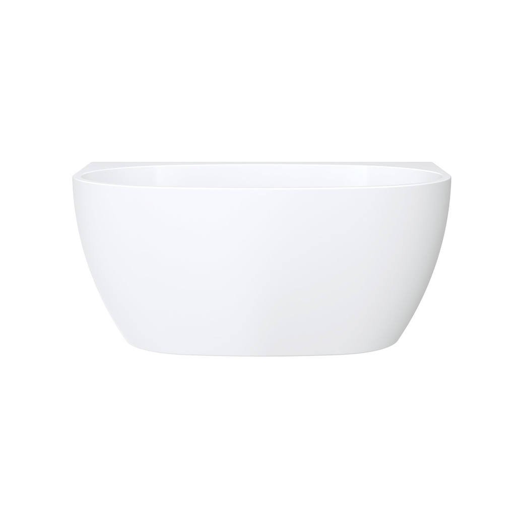 Keeto Back-To-Wall Acrylic Bath, 1300mm, Gloss White