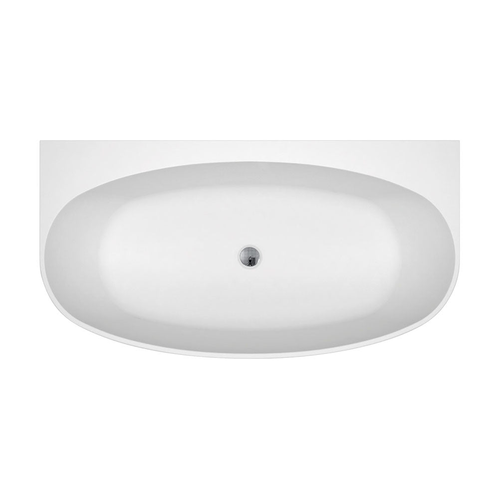 Keeto Back-To-Wall Acrylic Bath, 1500mm, Gloss White