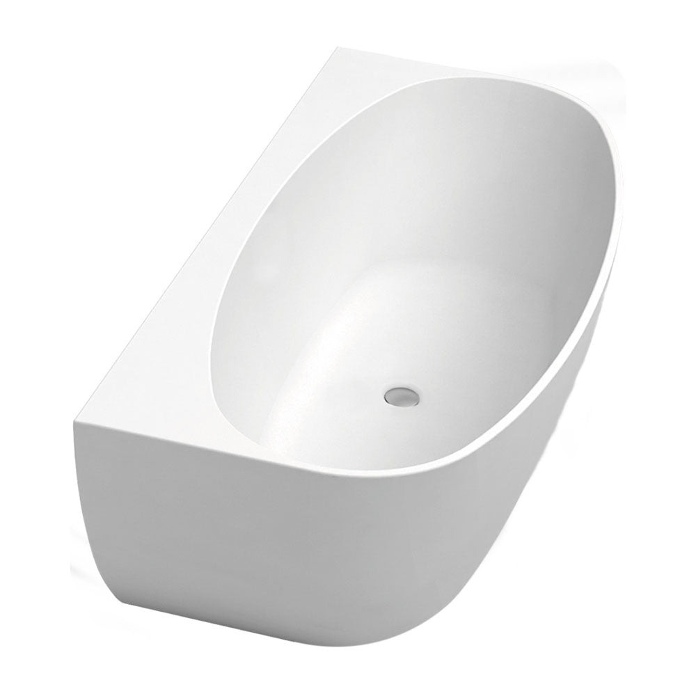 Keeto Back-To-Wall Acrylic Bath, 1500mm, Gloss White