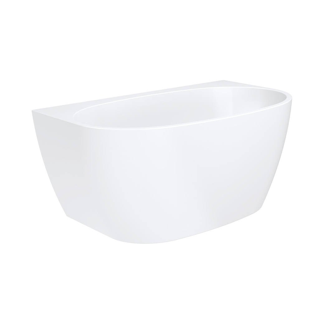 Keeto Back-To-Wall Acrylic Bath, 1500mm, Gloss White