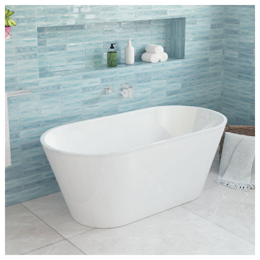 Austin Freestanding Acrylic Bath, 1500mm, Gloss White