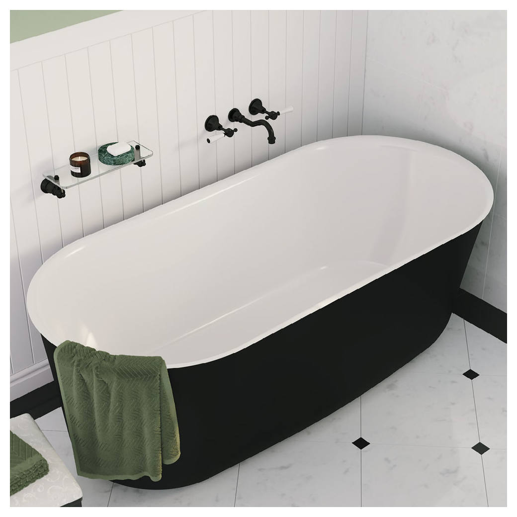 Windsor 1700 Freestanding Acrylic Bath, Matte Black