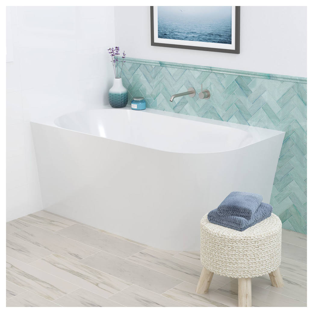 Chloe Right-Hand Acrylic Corner Bath, Gloss White