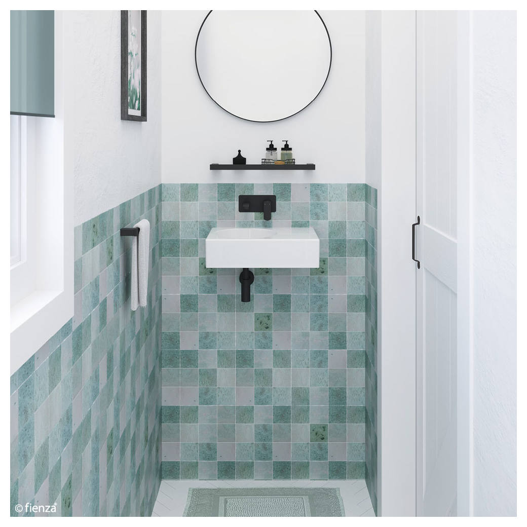 Reba Left Bowl Wall Basin, No Tap Hole, Gloss White