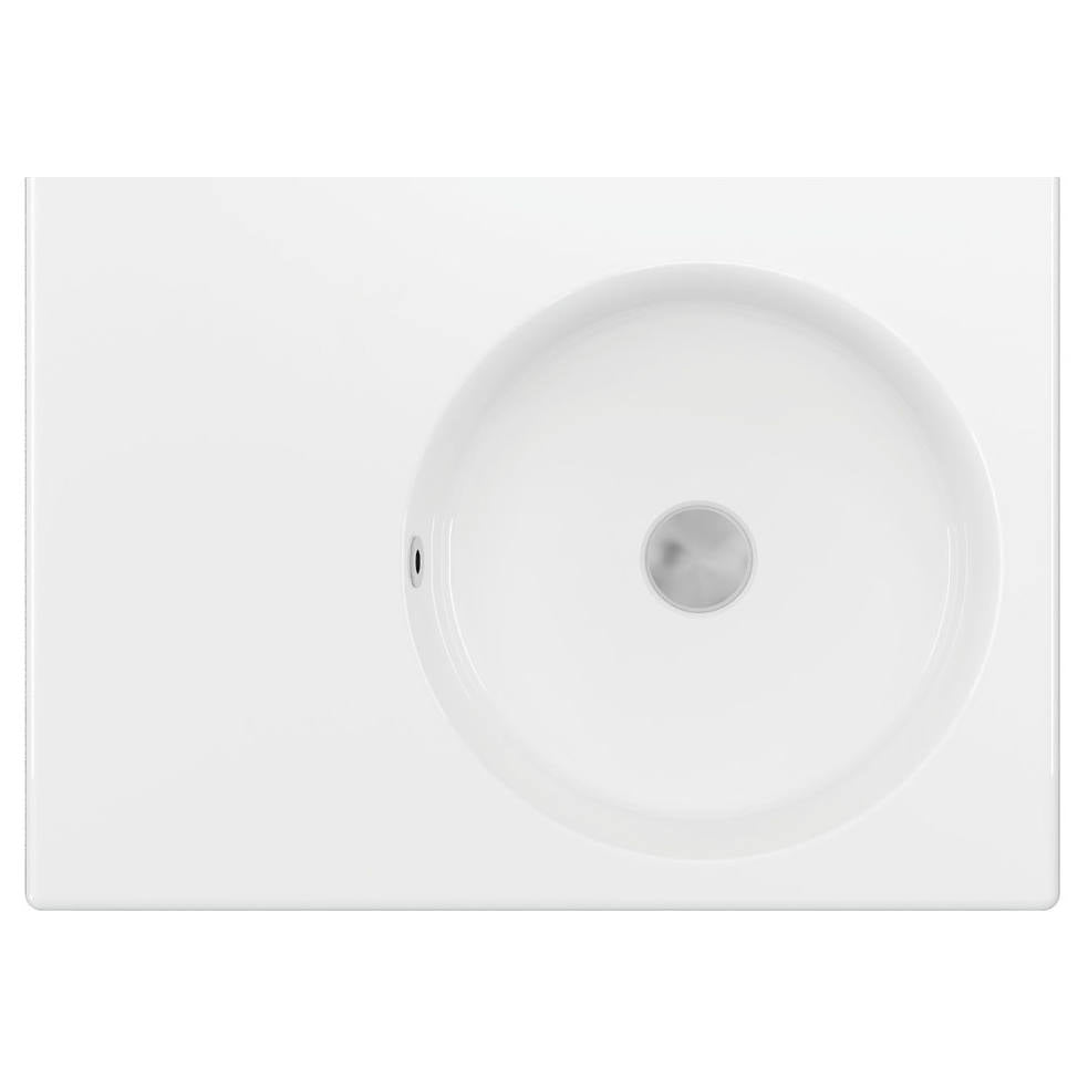 Reba Right Bowl Wall Basin, No Tap Hole, Gloss White