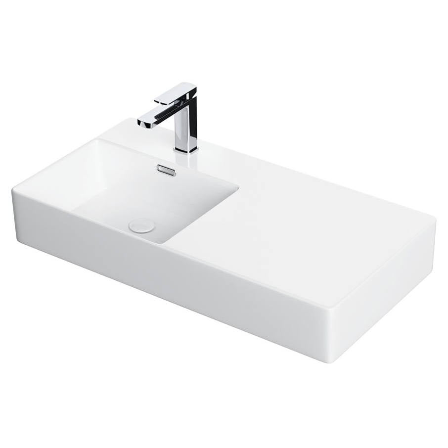 Petra 800 Left-Hand Wall Basin, Gloss White