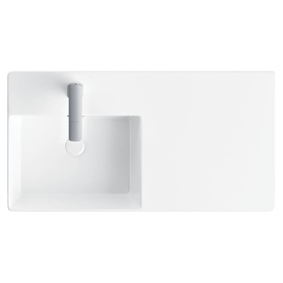 Petra 800 Left-Hand Wall Basin, Gloss White