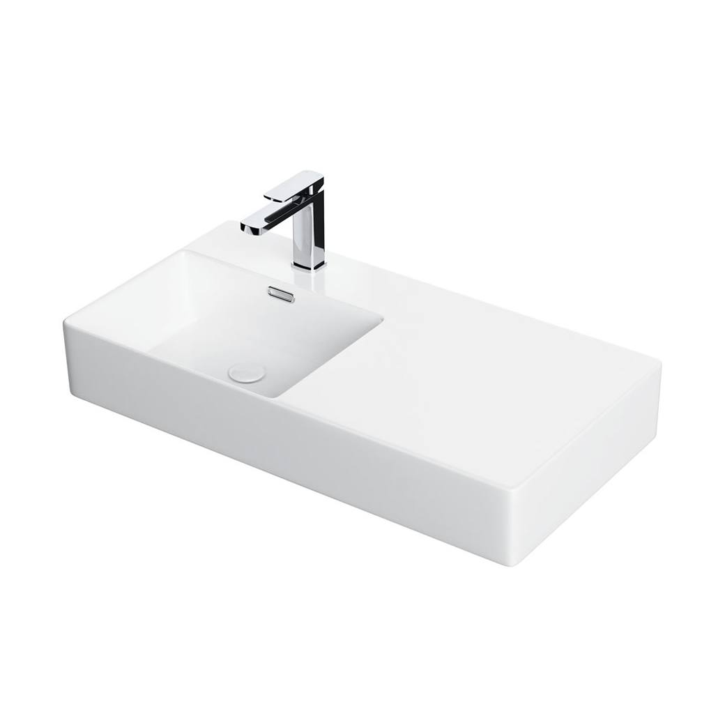 Petra 800 Left-Hand Wall Basin, Gloss White