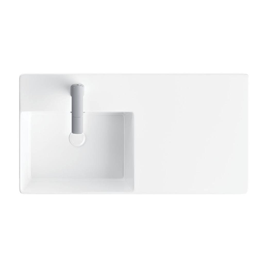 Petra 800 Left-Hand Wall Basin, Gloss White