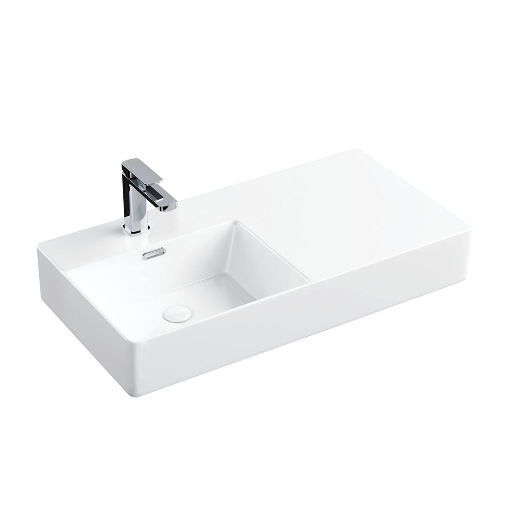 Petra 800 Left-Hand Wall Basin, Gloss White
