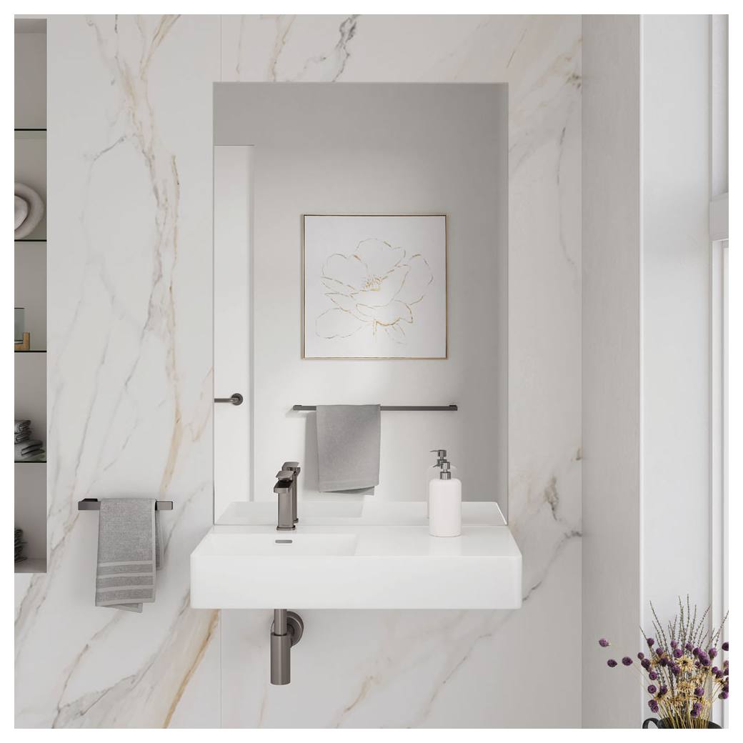 Petra 800 Left-Hand Wall Basin, Gloss White